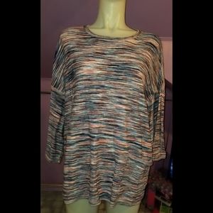 J. JILL pure jill MULTI COLOR STRIPED TOP sz XL